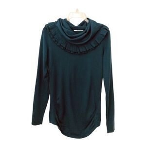 T Tahari Teal Cowl Neck Light Sweater Small